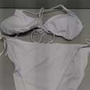 Tempt Me Women Plus Size Triangle Bikini String Two Piece Halter Tie Side Swimsuit (White)