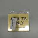 ADULTS ONLY (Over 18 Years Only), Adhesive Sticker Notice Door Security Sign (Size 4.7" x 3.9") (Gold)