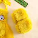 Halloween Baby Clothes Newborn Girl Ghost Romper Bodysuit Furry Infant Toddler Chicken Cosplay Outfit Leg Warmers (Yellow)