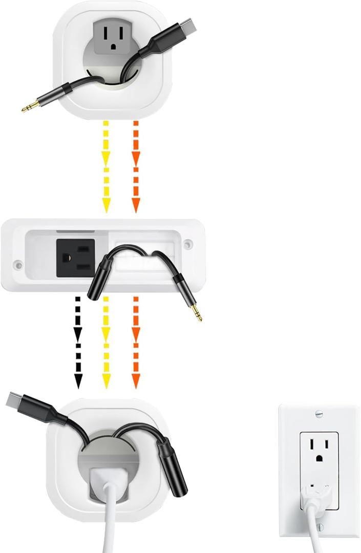 in Wall Cable Management Kit for TV & Soundbar - Cord Hiding for Wall, Hide TV Wires When Mounting, Includes Power & Low Voltage Cable Management, Includes Hole Saw Drill Attachment for Install