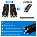 2020 V Aluminum Extrusion, 4PCS 800mm European Standard Anodized Extruded Aluminum Profile Extrusion Linear Rail for 3D Printer and CNC Machine DIY Projects- Black