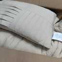 Bedsure Queen Comforter Set - 4 Pieces Pinch Pleat Bed Set, Linen Boho Bedding for All Season, 1 Soft Comforter, 2 Pillowcases, 1 Decorative Pillow