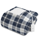 Sunbeam Oversized Microplush & Sherpa Heated Throw - Concord Blue Plaid 60 x 70 in