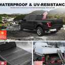 4.5ft Hard Tri Fold Truck Bed Cover Tonneau Cover Fits 2022-2026 Ford Maverick Styleside (54.4") Pickup Truck Bed with Led Light