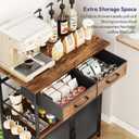 SWTYMIKI Coffee Bar Cabinet with Drawer - Coffee Stand Station with Removable Hooks, Buffet Cabinet for Coffee Maker or Microwave, Kitchen Bar Table Storage Organizer (Espresso, 23.62"x14.96"x31.3")