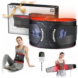 LTW Upgraded Red Light Therapy Belt, 290 LEDs Infrared Red Light Therapy for Body, 660nm & 850nm Near Infrared Wrap with Vibration for Back Pain Relief, Waist, Belly, Shoulder