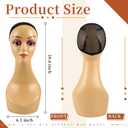 Leinuosen 4 Pcs Female Realistic Mannequin Head for Wigs 19" Lifelike Plastic Manikin Head Display Heads for Sunglasses Earrings Jewelry Display, Beauty Accessories, Brown