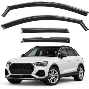 Window Deflectors Smoke Tinted in-Channel Side Window Vent Visor Deflectors Rain Guards Compatible with Audi Q3 2019-2025 - 4 pcs. GW1015