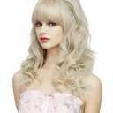  Rugelyss Long Wavy Blonde Wig with Bang Big Bouffant Beehive Wigs for Women fits 80s Costume or Halloween Party : Clothing, Shoes & Jewelry