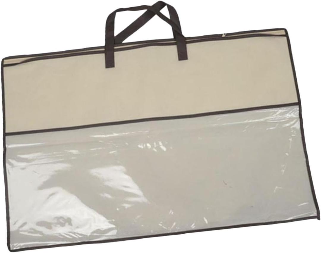 Fenteer Pillow Storage Bag Handbag Non Woven Portable Breathable Home Organizer Travel Packing Organizer for Comforters Pillows, A 55x40cm