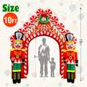 WBHome 10 Ft Christmas Inflatable Gingerbread Candy House with Nutcrackers Outdoor Decorations, Giant Xmas Blow Up Yard Decor with Built-in LED Light for Lawn Home Party Indoor Outdoor