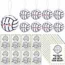 Jenaai 20 Set Smile Face Volleyball Plush Keychain with Inspirational Cards Volleyball Party Favors Gifts Bulk for Birthday Prize Team Coach Adults Coworker Sport Players Lover Senior Night Gifts