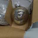 Deloky 8 Pcs Mercury Glass Christmas Hanging Ornaments - Silver, Vintage Glass Ball Ornaments for Tree - Christmas Holiday Party Home Decor