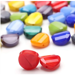 Glass Beads for Jewelry Making Adults – 14MM Faceted Shaped Beads, 70Pcs Colorful Crystal Beads for DIY Necklaces, Bracelets, Earrings, and DIY Crafts