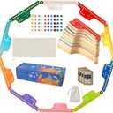 Colorful Jokers and Marbles Board Game Pegs and Jokers Card Game for 2-10 Players 10 Solid Wood Game Boards 10 Colors 50 Marbles 4 Decks of Cards Full Size Game Set (10 Players-10 Colors)