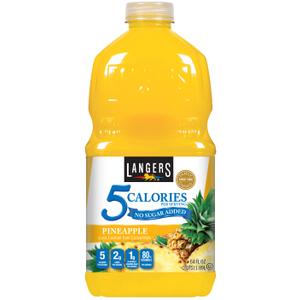 Langers 5 Cal Pineapple Juice Cocktail, 64 Fl Oz (Pack of 8) (EXP 07/23/26)