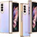 case for Samsung Galaxy Z Fold 4 5G, Ultra-Thin, Anti-Drop, Hinge Protection, Electroplating Process, Protective Phone Case PC Hard Cover for Samsung Galaxy Z Fold 4 5G.Gold