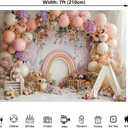Newborn Baby 1st Birthday Photography Backdrop - Boho Balloons Tent Flower Decor Background for Kids Birthday, Baby Shower Party Portrait Cake Smash Props (7x5ft)