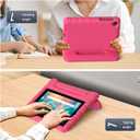 for Walmart Onn 7 inch Tablet Case Gen 3 2022(Model:100071481), Light Weight Shockproof Durable Kids Cases with Convertible Handle Stand for Boys Girls, Rose
