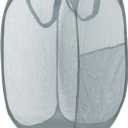 Pop Up Laundry Hamper, Mesh Laundry Basket Collapsible, Foldable Hamper for Travel and Storage (Grey)