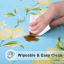 misaya Round Fitted Tablecloth with Elastic Edge, 100% Waterproof Oil Proof Plastic Table Cover, Vinyl Flannel Backed Tablecloth Fits 36"-44" Round Tables for Dinner, Outdoor, Picnic, Lemon
