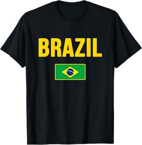 Brazil Flag Design Green Yellow Blue for Men Women Kids TShirt, M