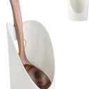 Gomakren Standing Spoon Rest for Stove Top, 6 Inch Ladle Holder, Vertical Spoon Holder for Kitchen Counter, Heart Shaped Valentines Spoon Rest, Heat-Resistant Utensil Rest, White