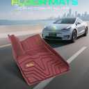 YHTAUTO for Tesla Model Y 2025 2024 2023 2022 2021 2020 Floor Mats & Cargo Liners, (5-Seat, NOT Fit Model Y Juniper), All Weather Car Mats, 1st & 2nd Row & Frunk Rear Trunk Mat, Set of 6, Red