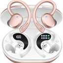 Wireless Earbuds Bluetooth Headphones Sport, Bluetooth 5.3 Earbud 3D HiFi Stereo Over Ear Buds, 48H Noise Cancelling Mic Wireless Earphone with Earhooks, IP7 Waterproof Headset for Workout/Running/Gym (800 mAh) Pink