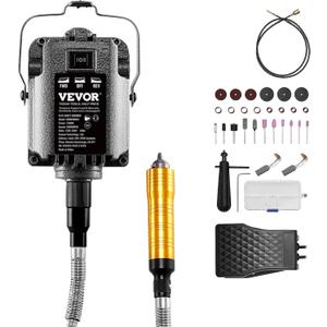 VEVOR Flex Shaft Grinder, 1200W 30,000RPM Electric Flex Shaft Rotary Tool Carver, Multi-functional Hanging Grinding Machine with 31PCS Accessories & Foot Pedal for Carving Buffing Drilling Polishing VEVOR Flex Shaft Grinder, 1200W 30,000RPM Electric Flex Shaft Rotary Tool Carver, Multi-functional Hanging Grinding Machine with 31PCS Accessories & Foot Pedal for Carving Buffing Drilling Polishing