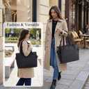 Puffer Tote Bag for Women, Work Bag with Cup Holder, Teacher Bag with Compartments, Quilted Tote Bag with Zipper for Travel