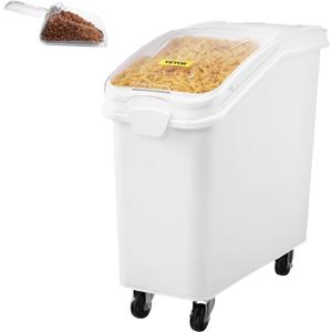 Mophorn 21 Gallon Food Storage Containers 500 Cup Ingredient Bin with Scoop and Sliding Lid Commercial Food Container Ideal for Rice storage, Dog Food Container, Flour and Sugar Containers, White