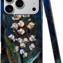 Case for iPhone 17 Pro - Slim Fit Anti-Scratch Phone Case for Girl Women - Stained Glass Lily Valley Wild Flower (Glossy)