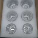 AuroTrends Fluted Glass Taper Candle Holders for Candlesticks 3Pack, Table Centerpieces -Wedding and Dinner Party Decor (Transparent, Set of 6)