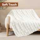 Fluffy Faux Fur Throw Blanket for Couch, Ultra Soft Plush Bubble Blanket - Perfect Christmas Birthday Gifts for Women Mom, Luxury Fuzzy Blanket for Sofa Bedroom,Machine Washable,50"x60",White