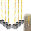 9.3in Baseball Base Plugs with Extended Tassel Heavy Duty Base Plugs for Baseball Field Base Plugs Easy View Baseball Base Anchors for Yard Tear Resistant - 6 Pack (yellow)