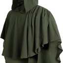 Post Apocalyptic Medieval Hooded Cowl Shawl Scarf Retro Shaman Renaissance Hooded Cape, One Size