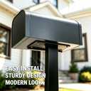 Heavy Duty Galvanized Steel 45" Mailbox Post – 4x4 In-Ground Mount, Rustproof Weatherproof Metal Mail Box Stand, Fits Standard Mailboxes – Black