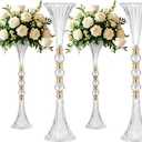 4 Pcs Trumpet Vase 24.8in Clear Acrylic Tall Vases for Centerpieces