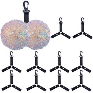 Vortika 10 Pcs Pom Pom Holder Hanger with Snap Button for Backpack Cheerleader Team Tags Cheer Bag Strap Accessories Cheerleading Essentials