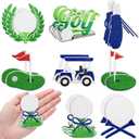 Suncalla 16 Pcs Golf Iron on Patches Embroidered Golf Sports Iron on Patches Decorative Applique Sew on for Hats Clothes Jackets Jeans Dress Backpacks Bags DIY Accessory Crafts(Blue and Green)