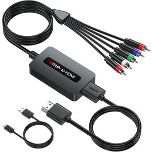 1080P Component to HDMI Converter, YPbPr to HDMI Adapter with Male YPbPr Connector - for Connecting DVD/STB with Female Component Output to HDTVs