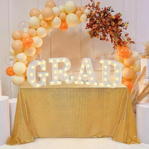 2026 Graduation Party Decorations Graduate LED Lights, 4 LED Marquee Light Up Letters“ GRAD”，Class of 2026 Graduation Ornaments Sign for Kindergarten Preschool High School College Wall Table Decor Party Supplies