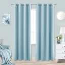 KOUFALL Light Blue Curtains 84 Inch Length for Bedroom 2 Panels Set Pale Sky Colored Room Darkening Insulated Thermal Blackout Curtains for Living Room Decor Window Treatments
