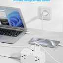 Kakyanill European Travel Plug Adapter, EU/UK/US Travel Plug Adapter Power Strip, 6 AC Outlets, 4 USB Ports (2 USB C), 3ft Wrapped Around Extension Cord, Universal Travel Adapter