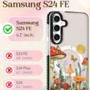 Lotadilo Cute Case for Samsung Galaxy S24 FE for Women Girls - Funny Butterfly Mogu Design Compatible with Magsafe Magnetic Ring Holder Kickstand Fashion TPU Phone Covers