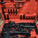 LLNDEI 160-Piece Mechanics Tool Set, Metric Socket Set 1/2 1/4 3/8 inch Drive Professional Tool Kit, CR-V Deep & Shallow Kit with Quick Release Ratchet