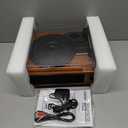 Vintage Record Player with Built-in Stereo Speakers Turntable Vinyls Records LP Phonograph Belt Drive 3 Speed 3 Size Support Wireless Input RCA Output Auto Stop Retro Wooden Walnut Red