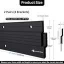 French Cleat Hanger 41 inch - 2 Pairs Heavy Duty Aluminum Alloy Z Bar Clips Picture Hanging Kit Wall Mounting 500 lbs Load Interlocking Brackets Mirror Hanging Hardware Frame Hanger, Black