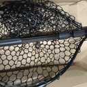 Rubber Coated Fishing Landing Net with Telescoping Handle, Foldable, Black